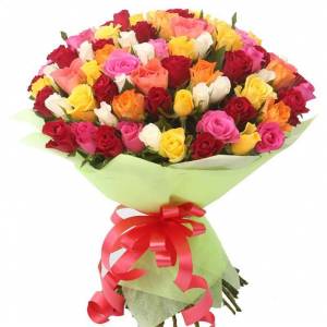 Букет из 101 микс роз 70 см