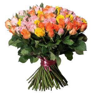 Букет из 101 микс роз 100 см