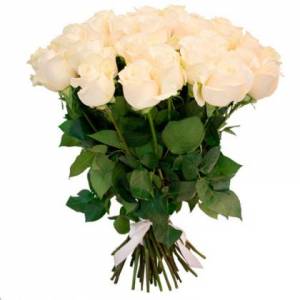 Букет из 31 белых роз 70 см