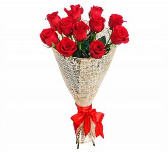 Букет из 11 красных роз 80 см