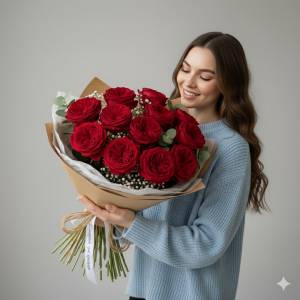 Букет роз "Страсть Тесс"