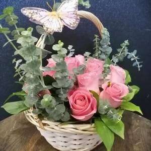 Корзина Романтичные розы