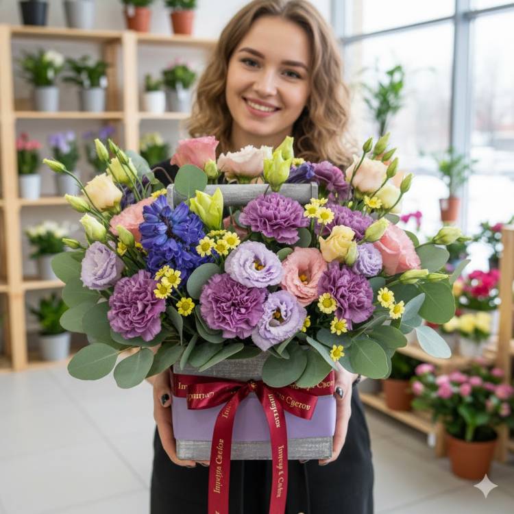 Букет с гиацинтами "Забота" Букет с гиацинтами "Забота"