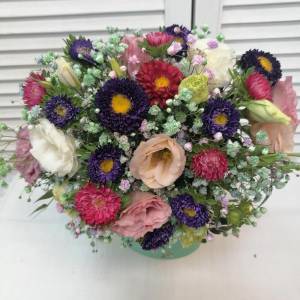 Букет с астрами "Радужный"