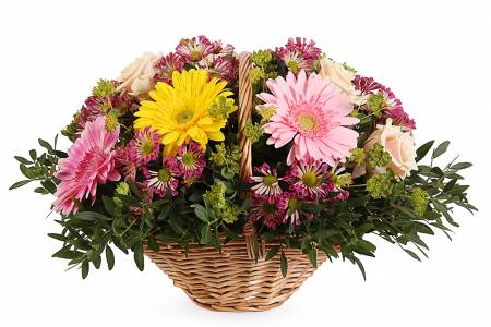 Корзинка с цветами "Нежная радость"